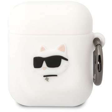 Karl Lagerfeld 3D Logo NFT Choupette Head Silikonhülle für Airpods 1/2 Weiß