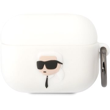 Karl Lagerfeld 3D Logo NFT Karl Head Silikonhülle für Airpods Pro Weiß