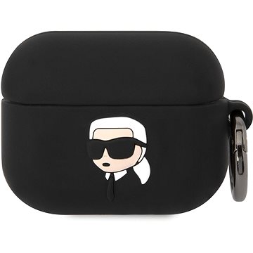 Karl Lagerfeld 3D Logo NFT Karl Head Silikonhülle für Airpods Pro Schwarz