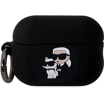 Karl Lagerfeld 3D Logo NFT Karl and Choupette Silikonhülle für AirPods Pro 2 Black