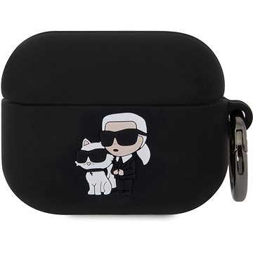 Karl Lagerfeld 3D Logo NFT Karl and Choupette Silikonhülle für AirPods Pro Black