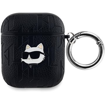 Karl Lagerfeld PU Embossed Choupette Head Hülle für AirPods 1/2 Black