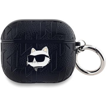 Karl Lagerfeld PU Embossed Choupette Head Hülle für AirPods 3 Black