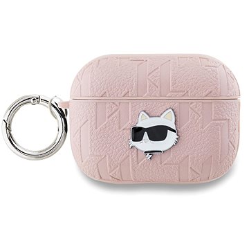 Karl Lagerfeld PU Embossed Choupette Head Hülle für AirPods Pro 2 Pink