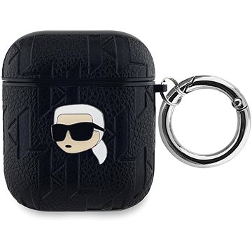 Karl Lagerfeld PU Embossed Karl Head Hülle für AirPods 1/2 Black