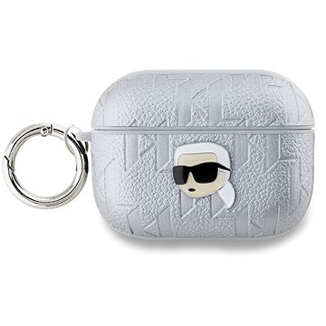 Karl Lagerfeld PU Embossed Karl Head Hülle für AirPods Pro 2 Silver