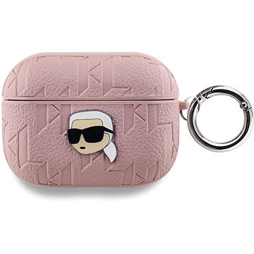 Karl Lagerfeld PU Embossed Karl Head Hülle für AirPods Pro Pink