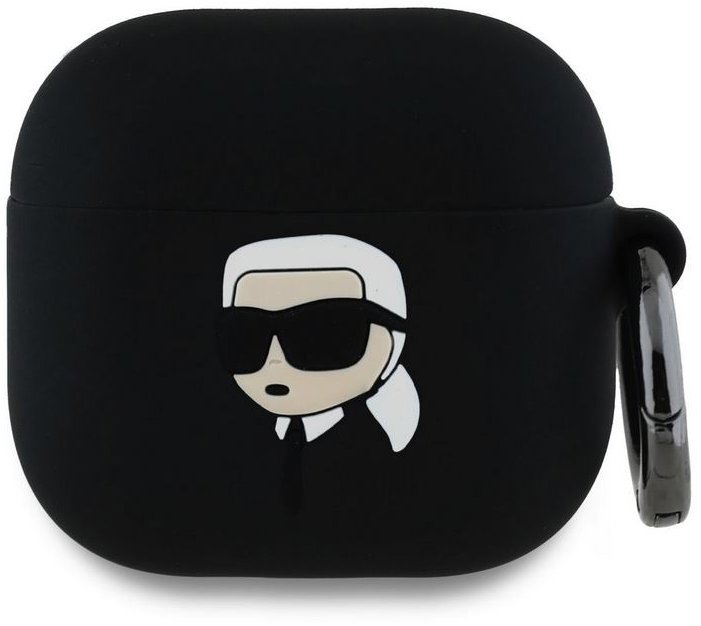 Karl Lagerfeld 3D Logo NFT Karl Head Silikonhülle für AirPods 4 Black