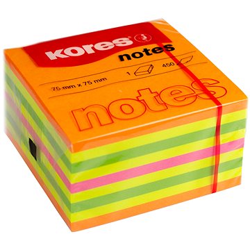 KORES CUBO Summer Haftnotizen - 75 Mm X 75 Mm - 450 Blätter - Neonfarbener Mix