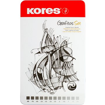 KORES Grafitos Stifte In Metallbox - 12er Set