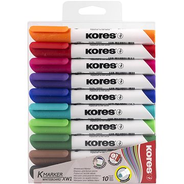 KORES K-MARKER Für Whiteboards - Runde Spitze 3 Mm - Set Mit 10 Farben