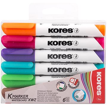 KORES K-MARKER Für Whiteboards - Abgeschrägte Spitze 3 - 5 Mm - Set Mit 6 Farben