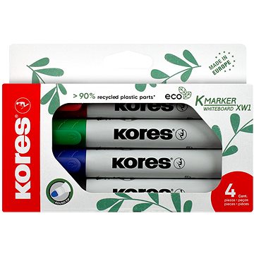 KORES K-MARKER Eco Für Whiteboards Und Flipcharts, Set Mit 4 Farben