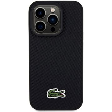 Lacoste Iconic Petit Pique Woven Logo MagSafe Back Cover Für Das IPhone 15 Pro Black