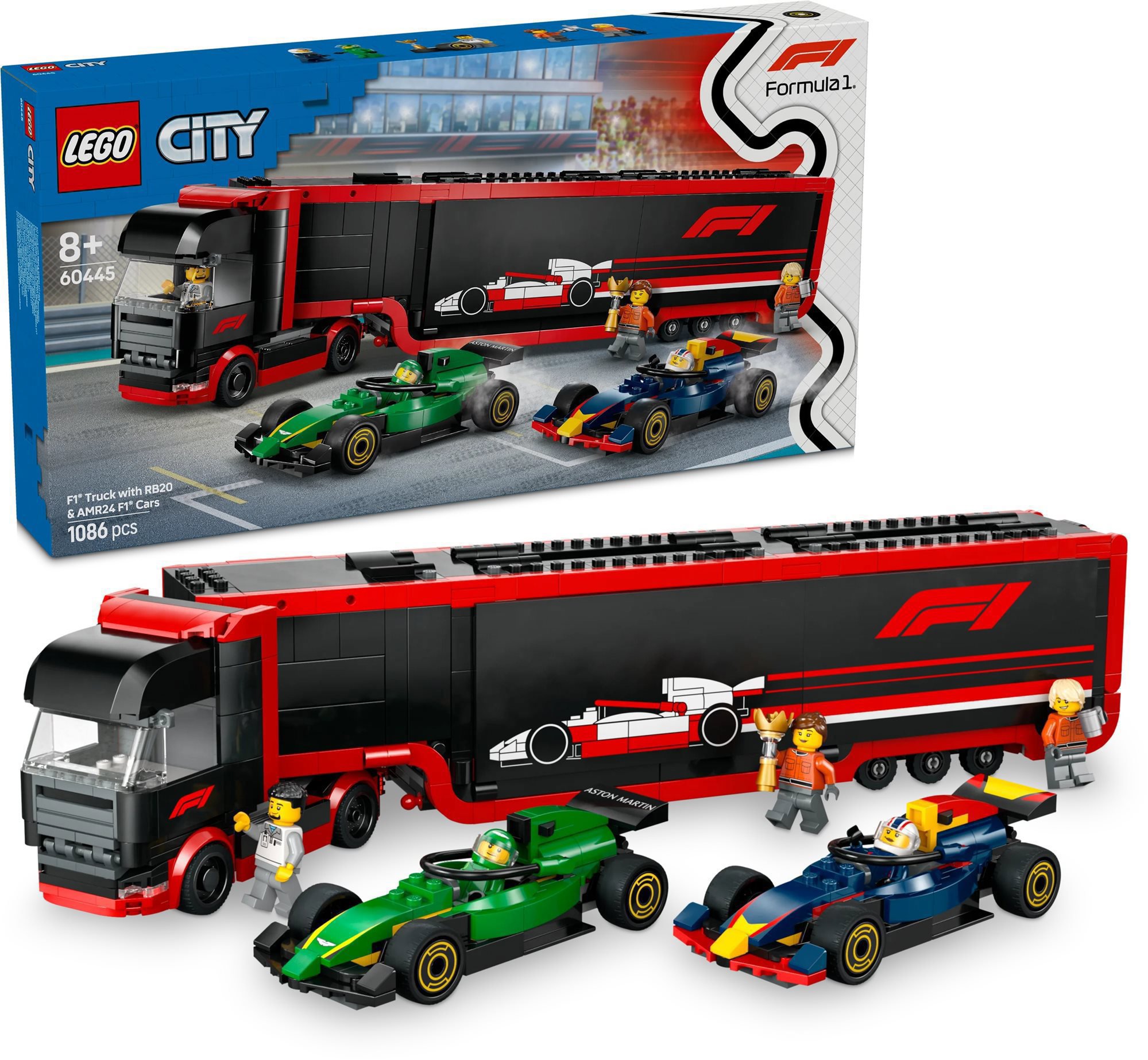 LEGO® City 60445  F1® Transporter Mit RB20 & AMR24 F1® Rennautos