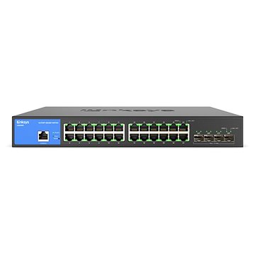 Linksys 24-Port Managed PoE+ Gigabit 4 1G SFP 250W TAA