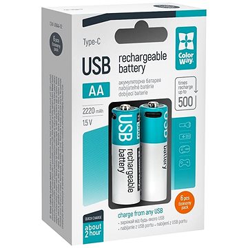 ColorWay AA 2200mAh USB-C 6 Stk