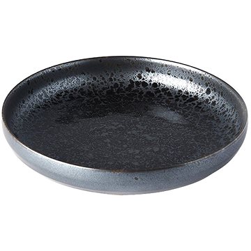 Made In Japan Black Pearl Plate With High Rim - 22 Cm