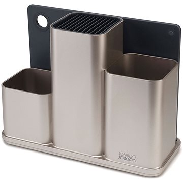 JOSEPH JOSEPH Messer-Organizer, Messerblock, Schneidebrett CounterStore 85122, silber