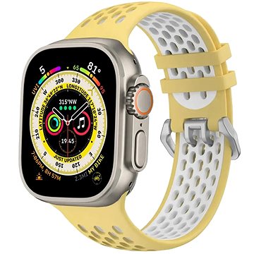 Cubenest Silicone Sport Band YELLOW With White (42-49mm)