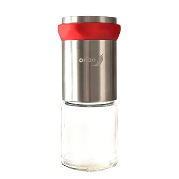 E-shop Orion Manuelle Gewürzmühle Glas/Edelstahl Chili-Mahlwerk Höhe 14 cm