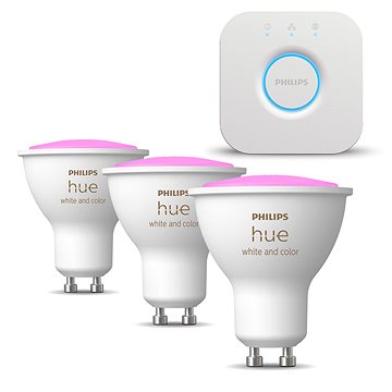 Philips HueWCA 4,3 Watt GU10 EUR + Philips HueWCA 4,3 Watt GU10 2P EUR + Philips HUE Bridge EU