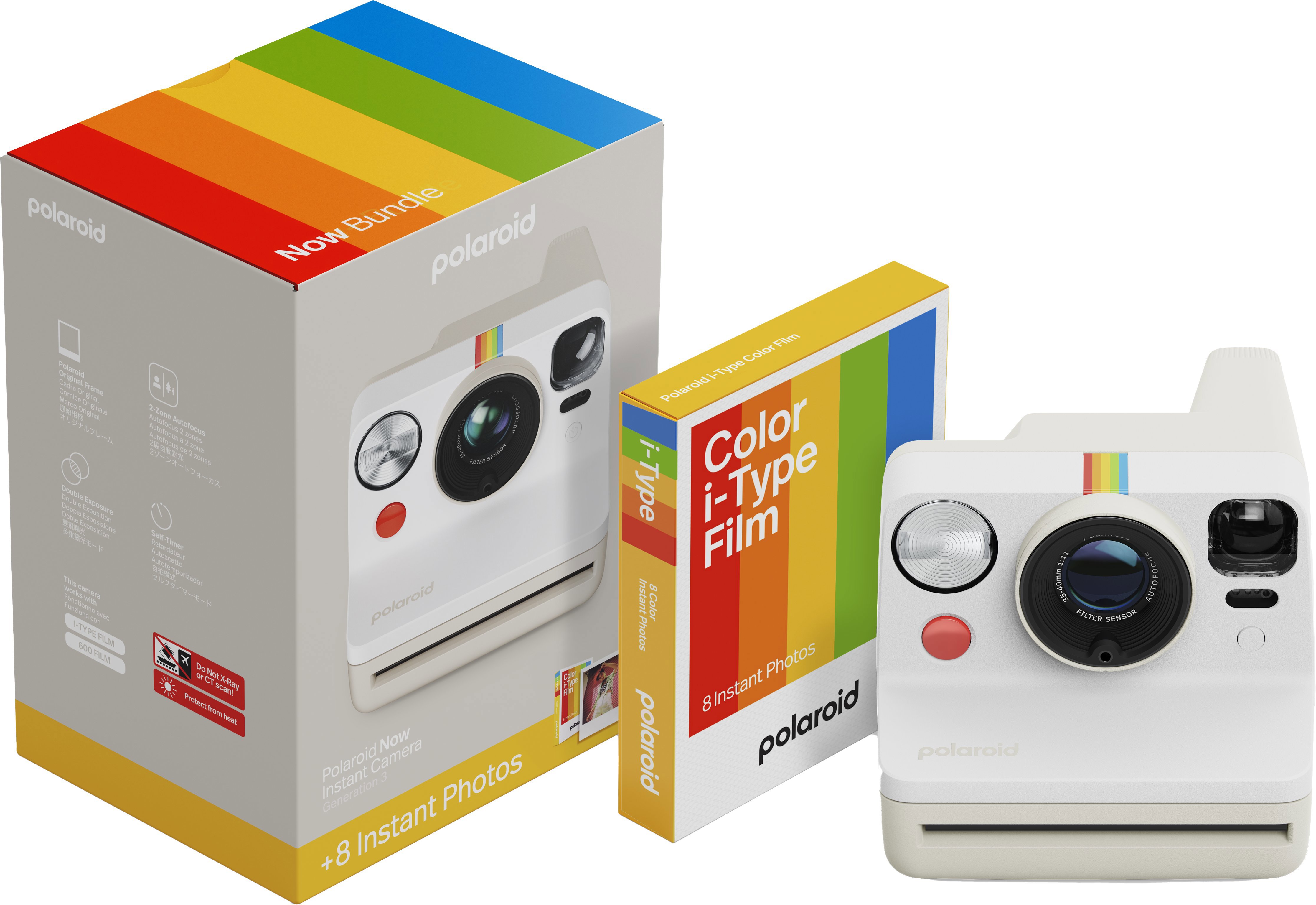 Polaroid Now Gen 3 Pebble White Set mit Farbfilm (8 Fotos)