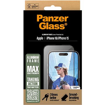 PanzerGlass Aluminum Apple IPhone 16/15 Mit Installationsrahmen