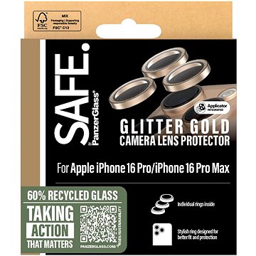 PanzerGlass SAFE Camera Apple IPhone 16 Pro/15 Pro/16 Pro Max/15 Pro Max Glitzerndes Gold HoOps