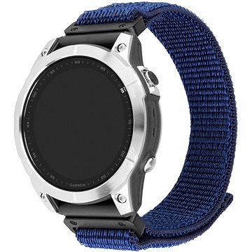 FIXED Nylon Sporty Strap Für Die Garmin QuickFit 26 Mm, Dunkelblau