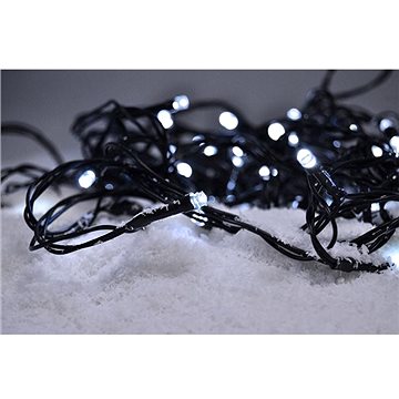 E-shop LED Outdoor Weihnachtskette, 50 LEDs, 5m, 3m Stromkabel, 8 Funktionen, Timer, IP44, kaltweiß