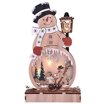 E-shop Solight Schneemann aus Holz, 4x LED, 2x AA