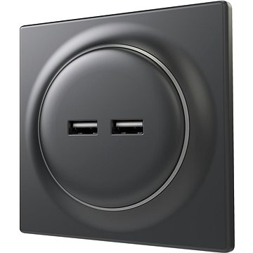 Fibaro Walli USB Steckdose - Matt Anthrazit