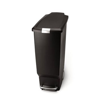 Simplehuman Treteimer 40l, Schmal, Schwarzer Kunststoff