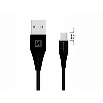 Swissten Datenkabel USB-C 1,5 M - Verlängerter Stecker - Schwarz