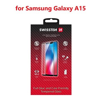 Swissten 3D Vollklebstoff Samsung Galaxy A15 Schwarz