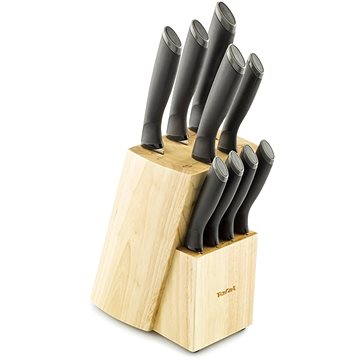 Tefal Comfort + Messer-Set 9 Stück Holzblock