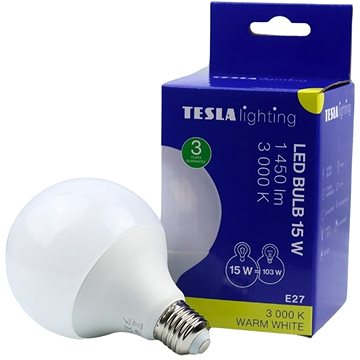 TESLA LED GLOBE E27 - 15 Watt - 1450 Lm - 3000K - Warmweiß