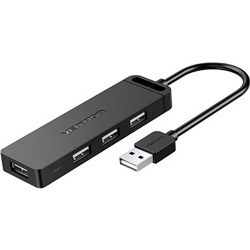 Vention 4-Port USB 2.0 Hub With Power Supply 0,5 M Schwarz