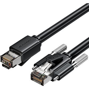 Vention Ultra-Flexible Cat6A SFTP Industrial Camera Ethernet Patch Cable 0.5M Black