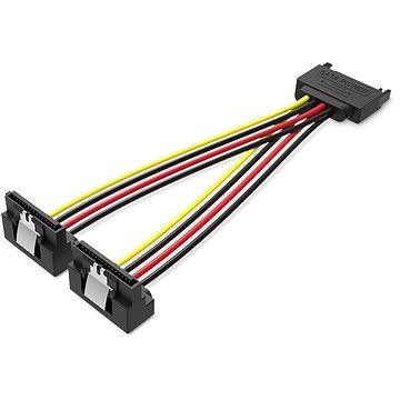 Vention SATA 15P (M) To 2x 15P SATA 90° (F) Power Splitter Cable 0.15m Black