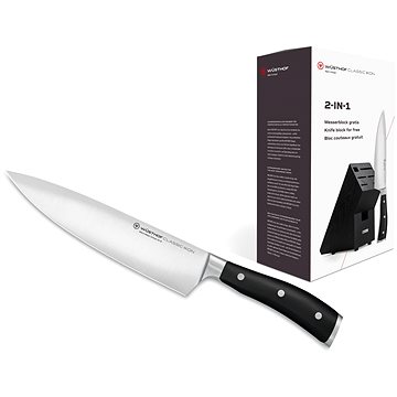 Wüsthof CLASSIC IKON Küchenmesser 20 Cm Mit Block Für 5 Messer, Schwarz