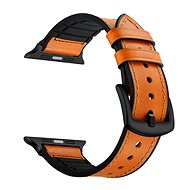 Eternico Leather and Silicone Band für Apple Watch 42mm / 44mm / 45mm orange - Armband
