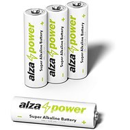 Einwegbatterie AlzaPower Super Alkaline LR6 (AA) 4 Stück in Ökobox
