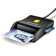 AXAGON CRE-SM3SD Smart card / ID card & SD/microSD/SIM card FlatReader, USB-A 1.3m cable - e-Ausweis-Lesegerät