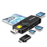 AXAGON CRE-SMP2A Smart card / ID Card & SD / microSD / SIM Card PocketReader - USB-A + USB-C - e-Ausweis-Lesegerät