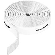 Kabel-Organizer AlzaPower VelcroStrap+ Rolle - 1 m - weiß