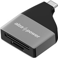 Kartenlesegerät AlzaPower USB-C 3.0 Metal Memory Card Reader Silber