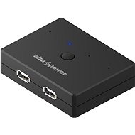 AlzaPower USB 2.0 4 In 2 Out KVM Switch Selector schwarz - Přepínač