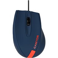 CANYON Maus kabelgebunden M-11, 3 Tasten, 1000 dpi, gummierte Oberfläche, blau-rotes Logo - Maus